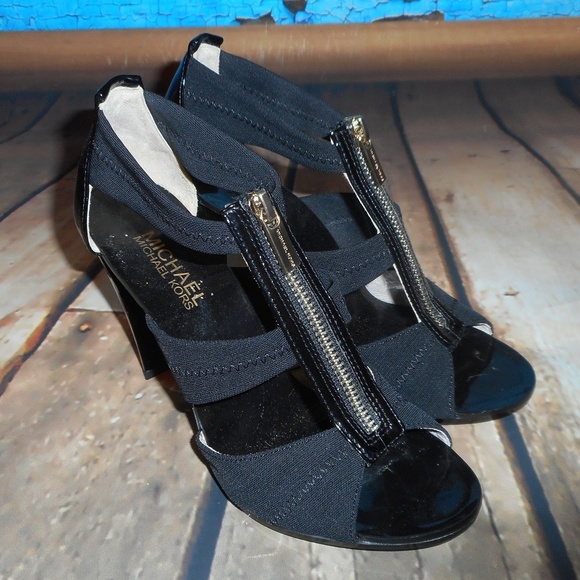 Michael Kors Shoes - Michael Kors Black Peep Toe Heels With Zipper
